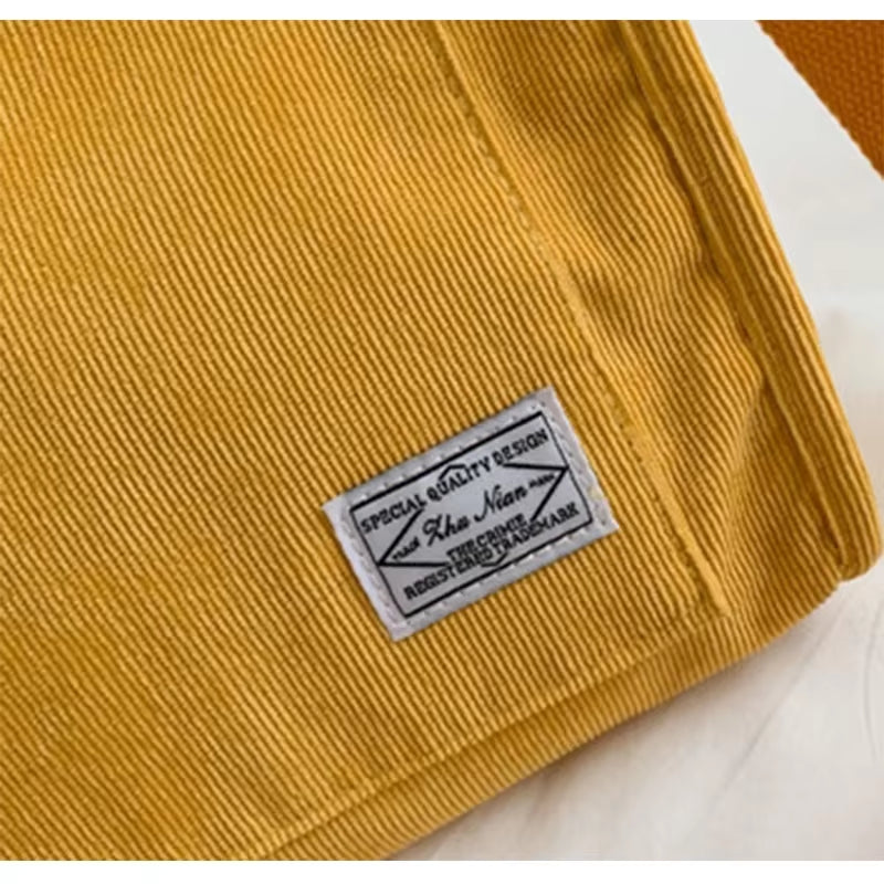 Women Handbag Simple Corduroy Portable Large Capacity Handbag Ins Fashion Trend Small Square Handbag Single Shoulder Bags