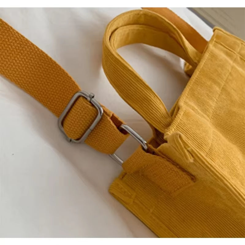 Women Handbag Simple Corduroy Portable Large Capacity Handbag Ins Fashion Trend Small Square Handbag Single Shoulder Bags