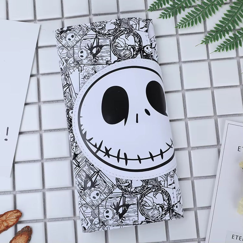 New Design Cute Cartoon Wallet Fashion Skull Cartoon Long Purse for Men and Women with Card Holder Coin Purse