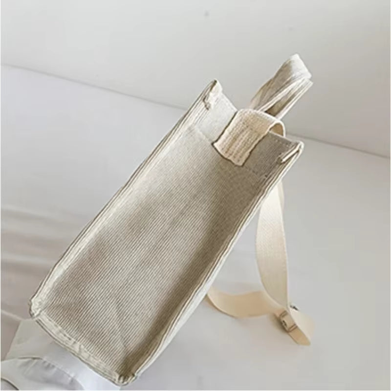 Women Handbag Simple Corduroy Portable Large Capacity Handbag Ins Fashion Trend Small Square Handbag Single Shoulder Bags