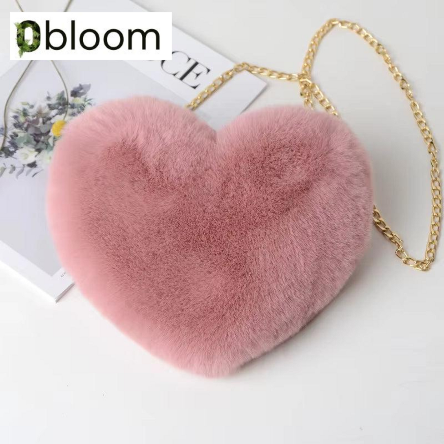 Fashion Women'S Heart Shaped Handbags Cute Faux Fur Crossbody Bags Lady Soft Plush Chain Shoulder Bag Shopper Totes