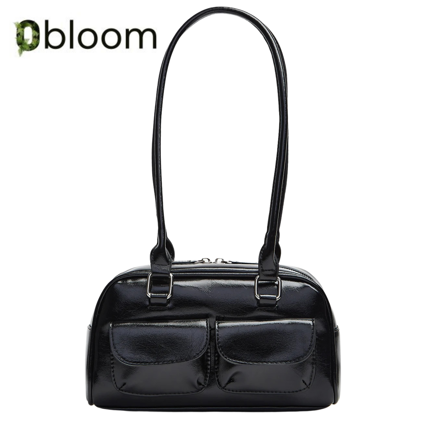 Black Multi-Pocket Pu Leather Purse for Women Everyday Bags