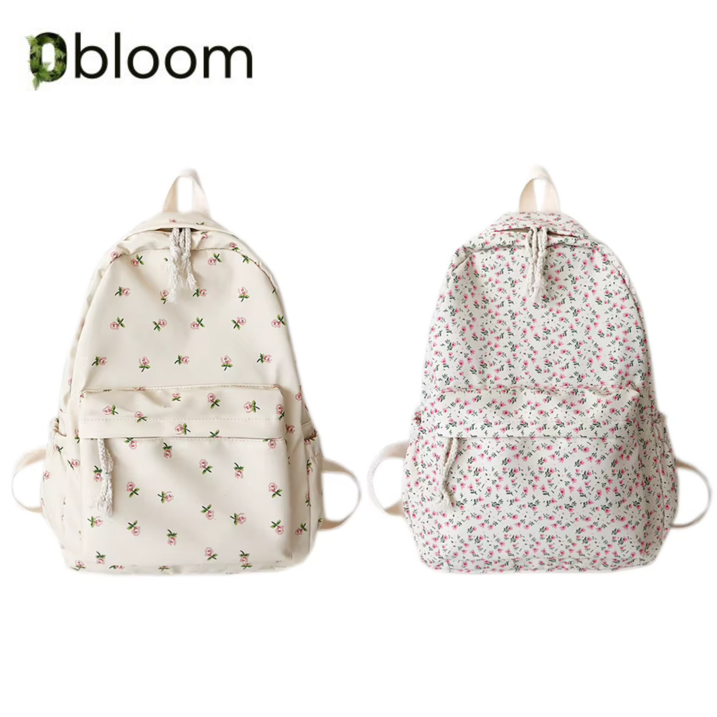 Floral White Backpack for Girls