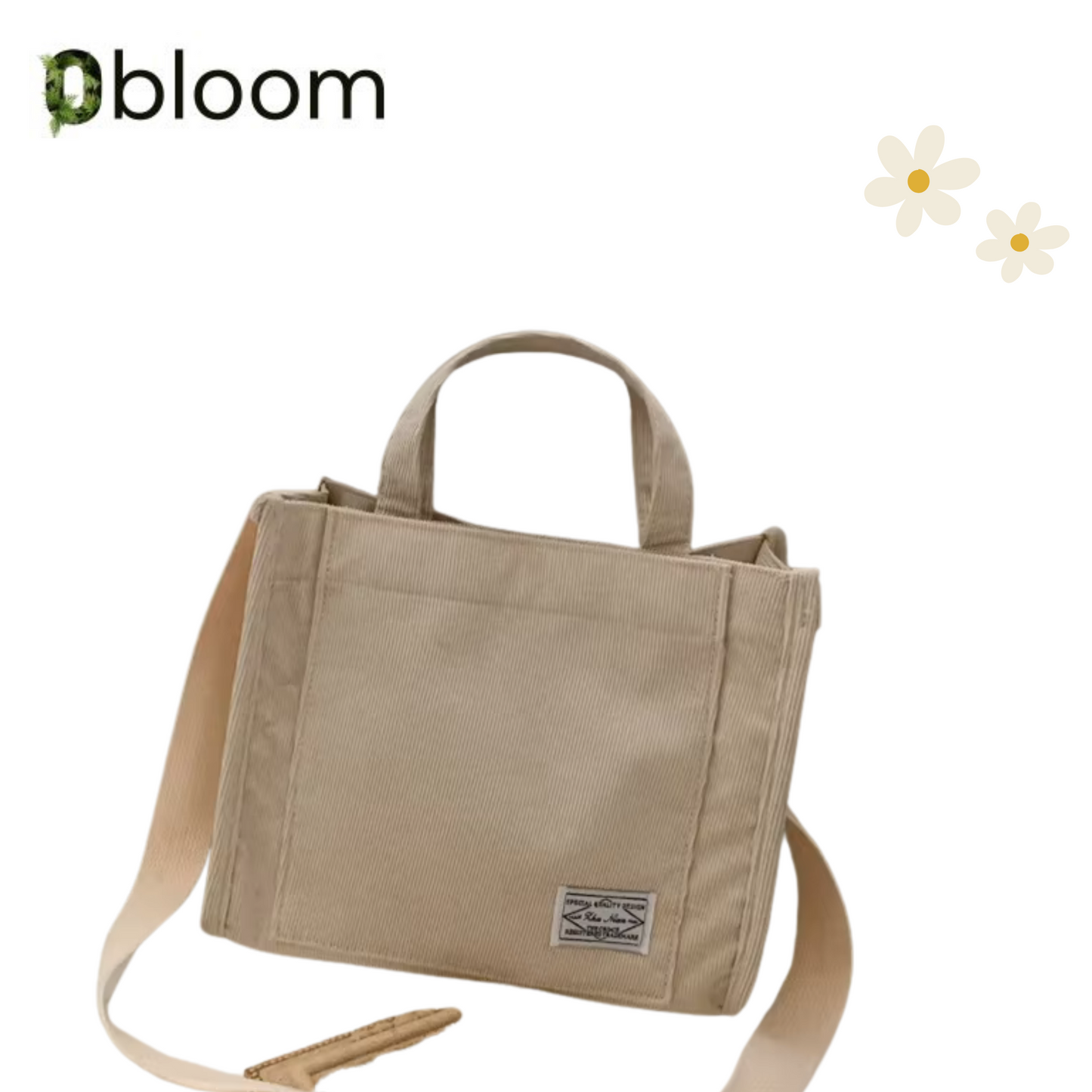 Corduroy Square Tote Bag Shoulder Bag