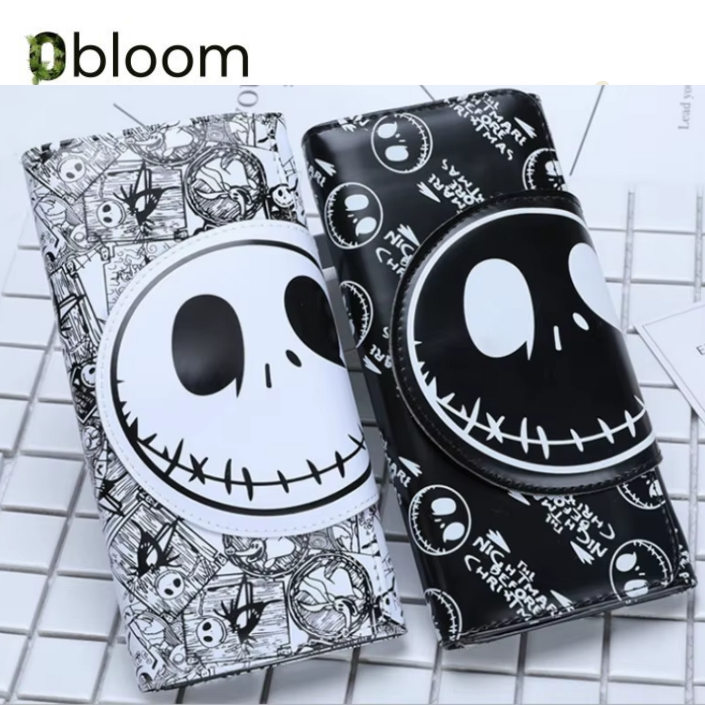New Design Cute Cartoon Wallet Fashion Skull Cartoon Long Purse for Men and Women with Card Holder Coin Purse