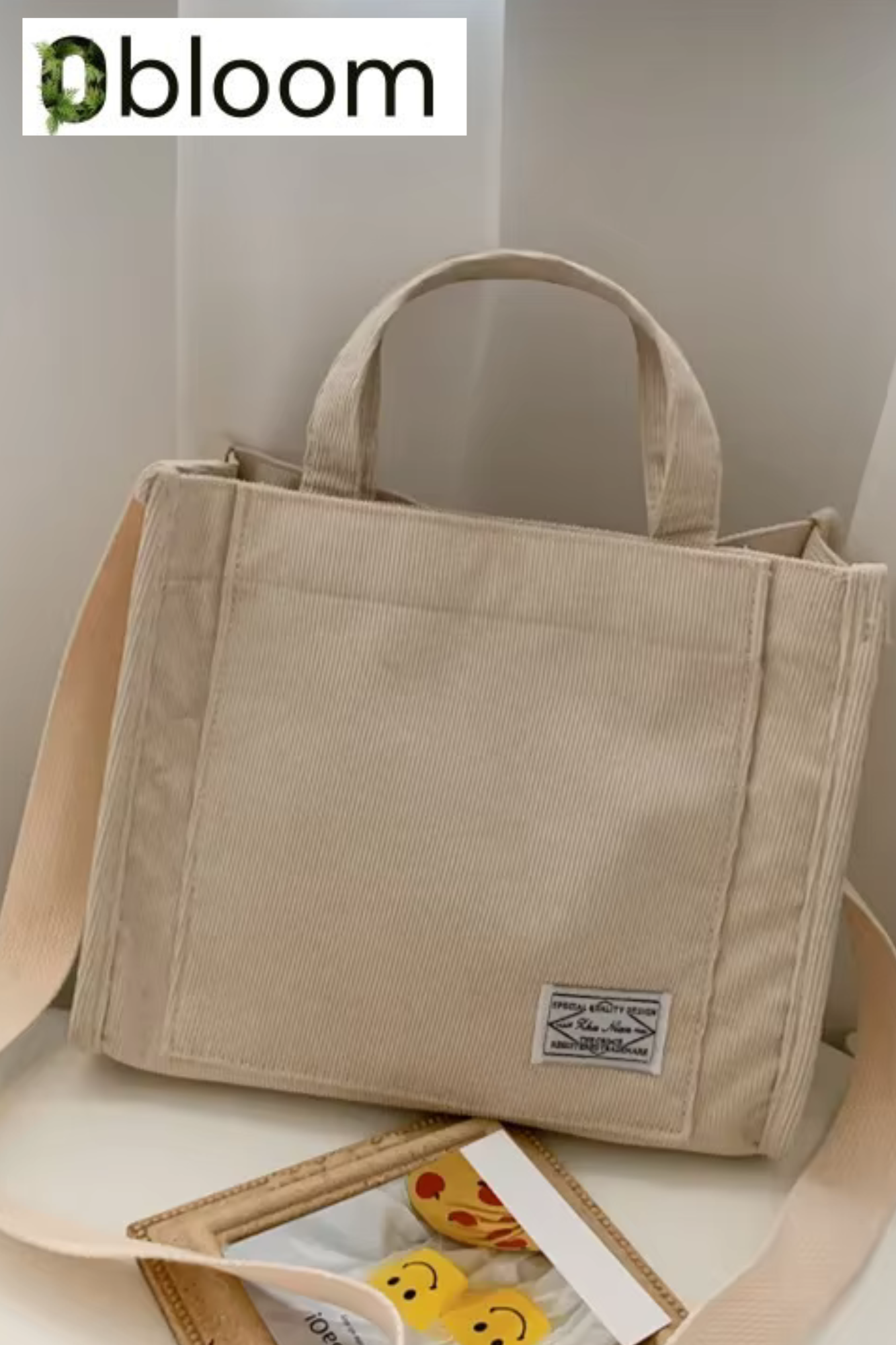 Corduroy Square Tote Bag Shoulder Bag