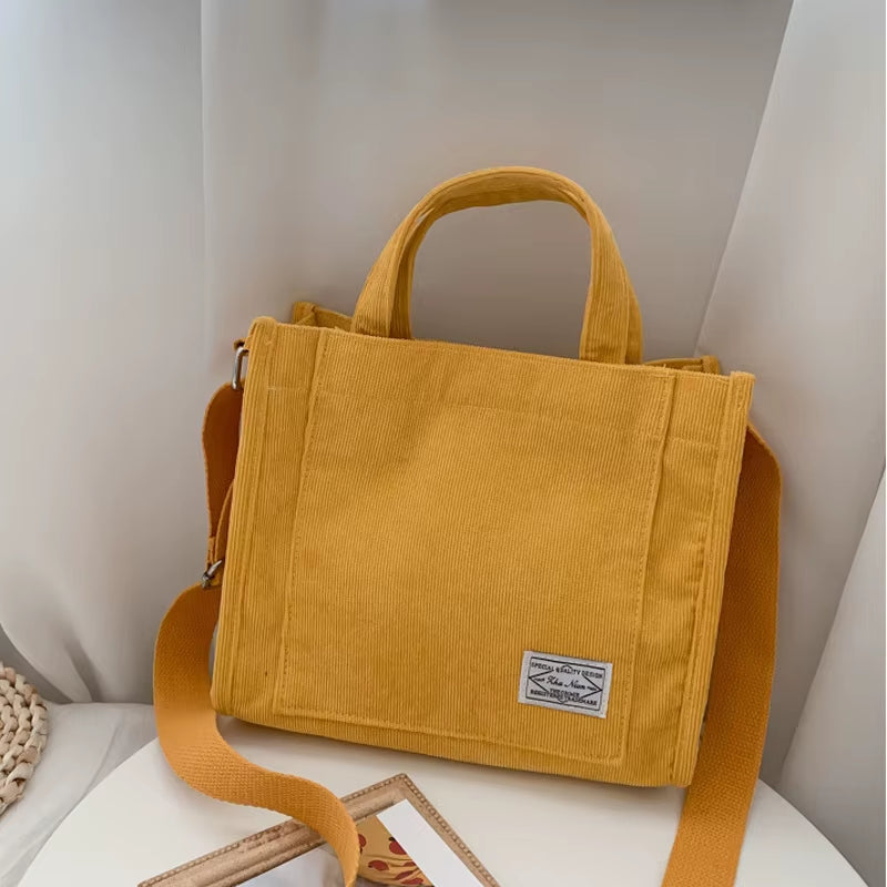 Women Handbag Simple Corduroy Portable Large Capacity Handbag Ins Fashion Trend Small Square Handbag Single Shoulder Bags