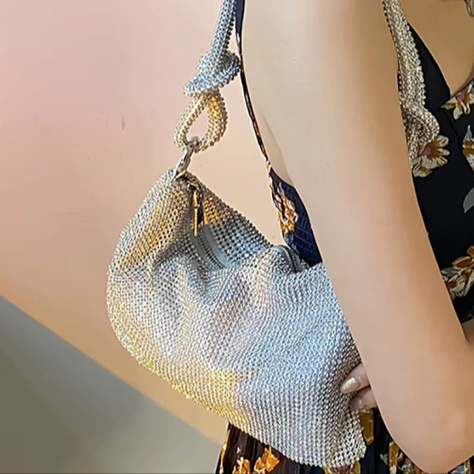 Women Shiny Rhinestone Dinner Bag New Party Wedding Purses 2023 Luxury Full-Diamond Ladies Handbag Designer Sparkly Evening Bags